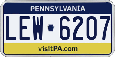 PA license plate LEW6207