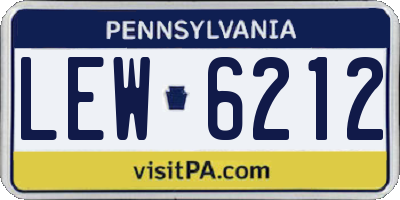 PA license plate LEW6212