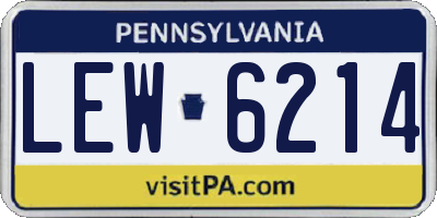 PA license plate LEW6214