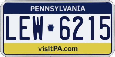 PA license plate LEW6215
