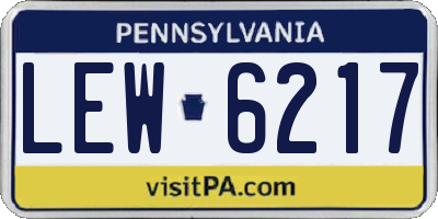 PA license plate LEW6217