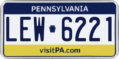 PA license plate LEW6221