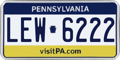 PA license plate LEW6222
