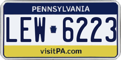 PA license plate LEW6223