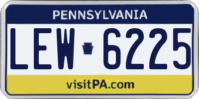 PA license plate LEW6225