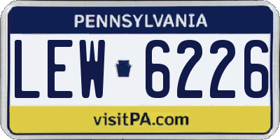 PA license plate LEW6226