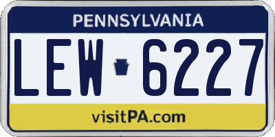 PA license plate LEW6227