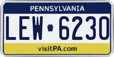 PA license plate LEW6230