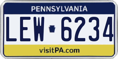 PA license plate LEW6234
