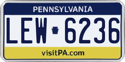 PA license plate LEW6236