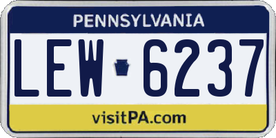 PA license plate LEW6237