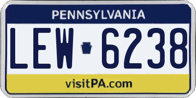 PA license plate LEW6238