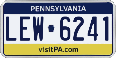 PA license plate LEW6241
