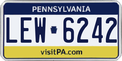 PA license plate LEW6242