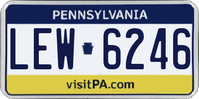 PA license plate LEW6246