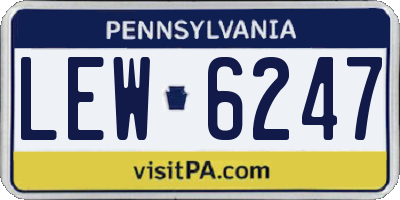 PA license plate LEW6247