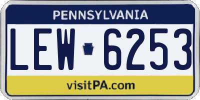 PA license plate LEW6253