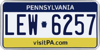 PA license plate LEW6257