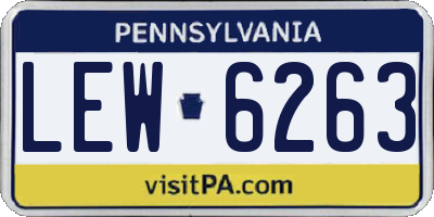 PA license plate LEW6263