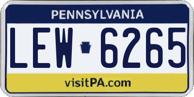 PA license plate LEW6265