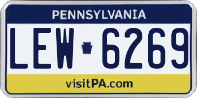 PA license plate LEW6269