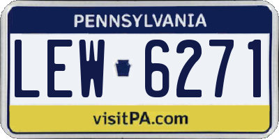 PA license plate LEW6271