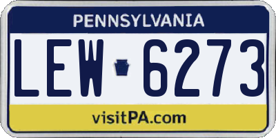 PA license plate LEW6273