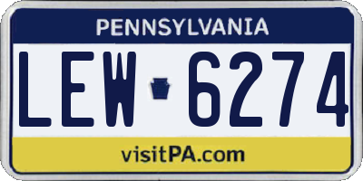 PA license plate LEW6274