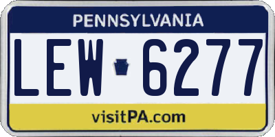 PA license plate LEW6277