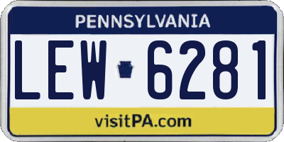 PA license plate LEW6281