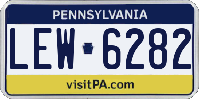 PA license plate LEW6282