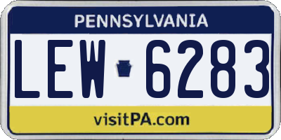 PA license plate LEW6283