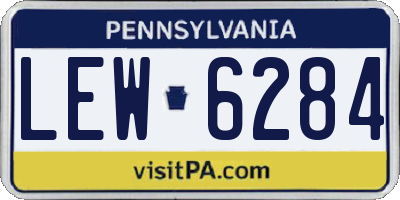 PA license plate LEW6284