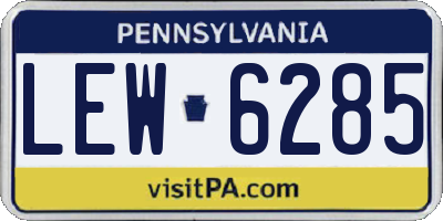 PA license plate LEW6285