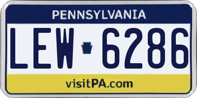 PA license plate LEW6286