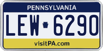 PA license plate LEW6290