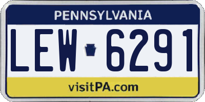 PA license plate LEW6291