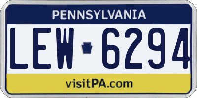 PA license plate LEW6294