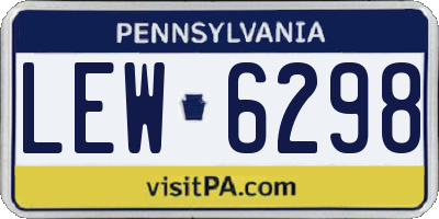 PA license plate LEW6298