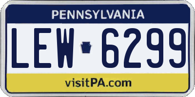 PA license plate LEW6299