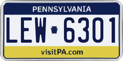 PA license plate LEW6301