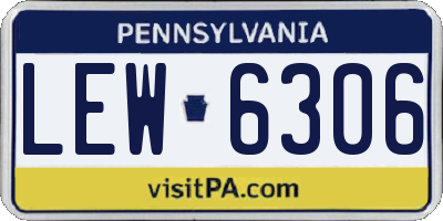 PA license plate LEW6306
