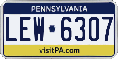 PA license plate LEW6307