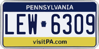 PA license plate LEW6309