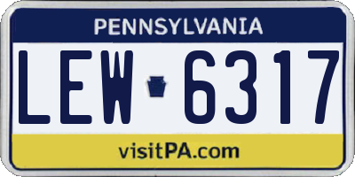 PA license plate LEW6317