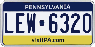 PA license plate LEW6320