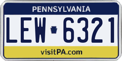 PA license plate LEW6321