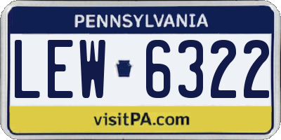PA license plate LEW6322
