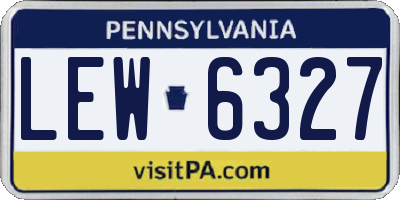 PA license plate LEW6327