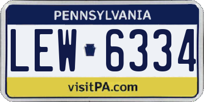 PA license plate LEW6334